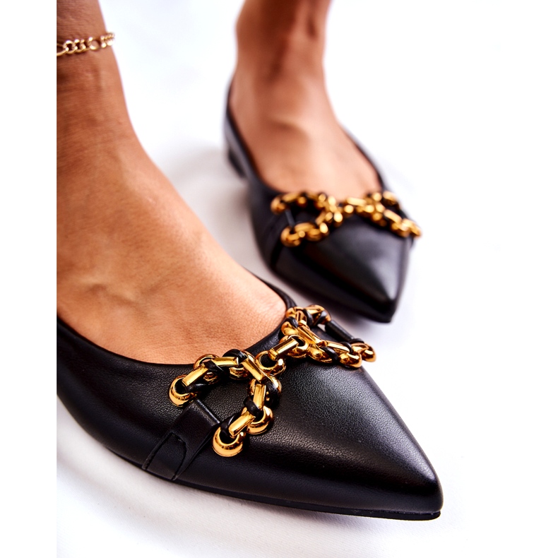 WS1 Ballerines pour femmes en Spitz avec ornement Carlos noir 2