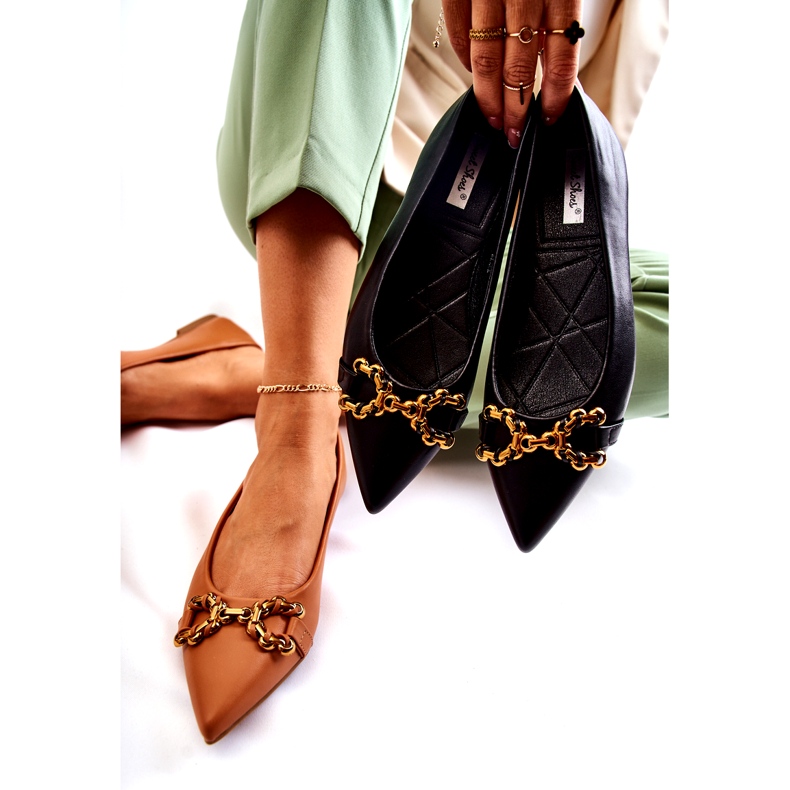 WS1 Ballerines pour femmes en Spitz avec ornement Carlos noir 3