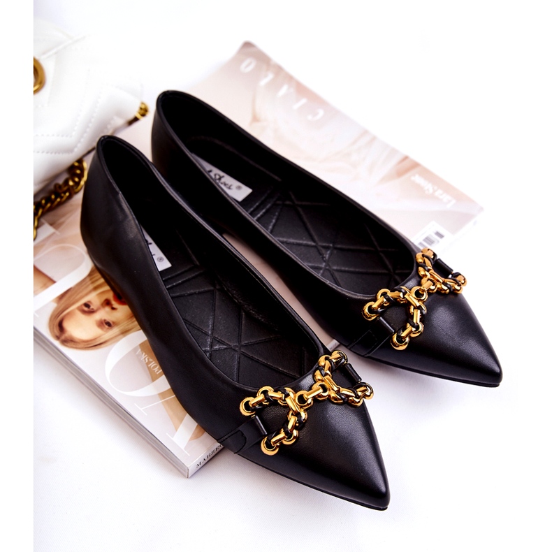 WS1 Ballerines pour femmes en Spitz avec ornement Carlos noir 4