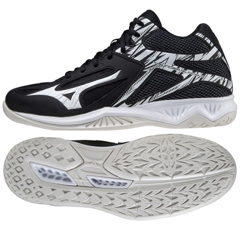 Mizuno Thunder Blade 3 Mid M V1GA217502 chaussures de volley-ball noir noir 1