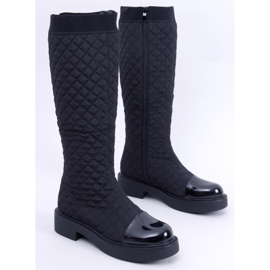 Élégantes bottes matelassées Coco Black noir 1
