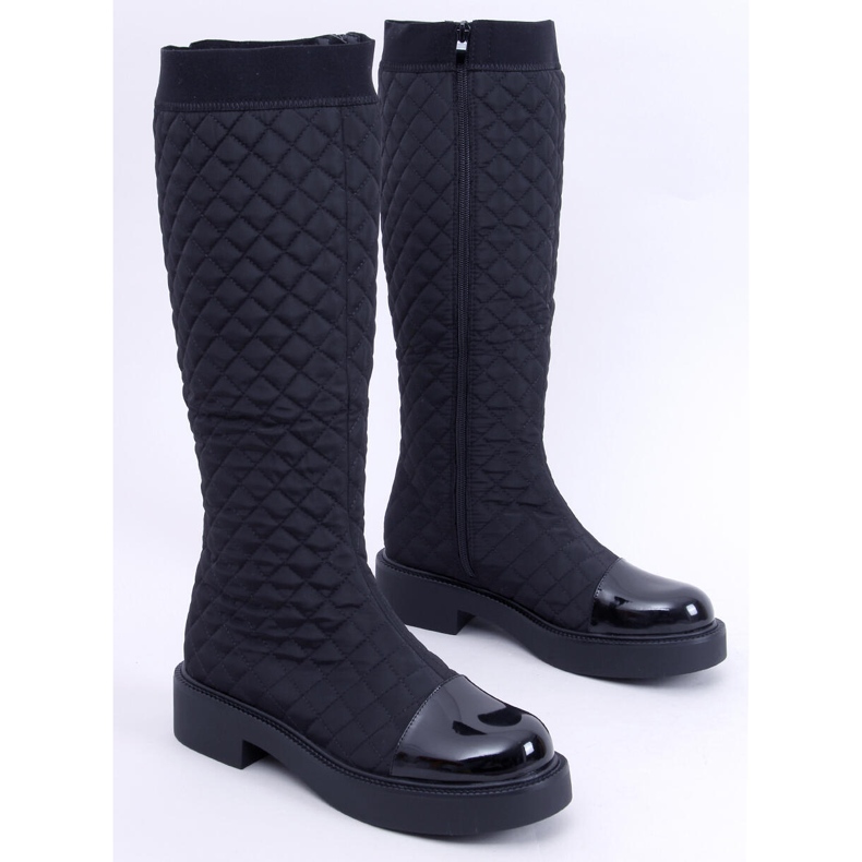 Élégantes bottes matelassées Coco Black noir 1