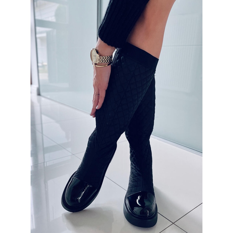 Élégantes bottes matelassées Coco Black noir 2
