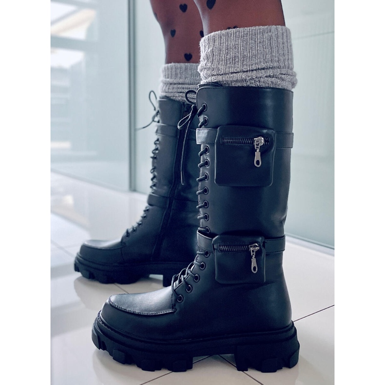 Asot Bottes noires avec pochettes le noir 1