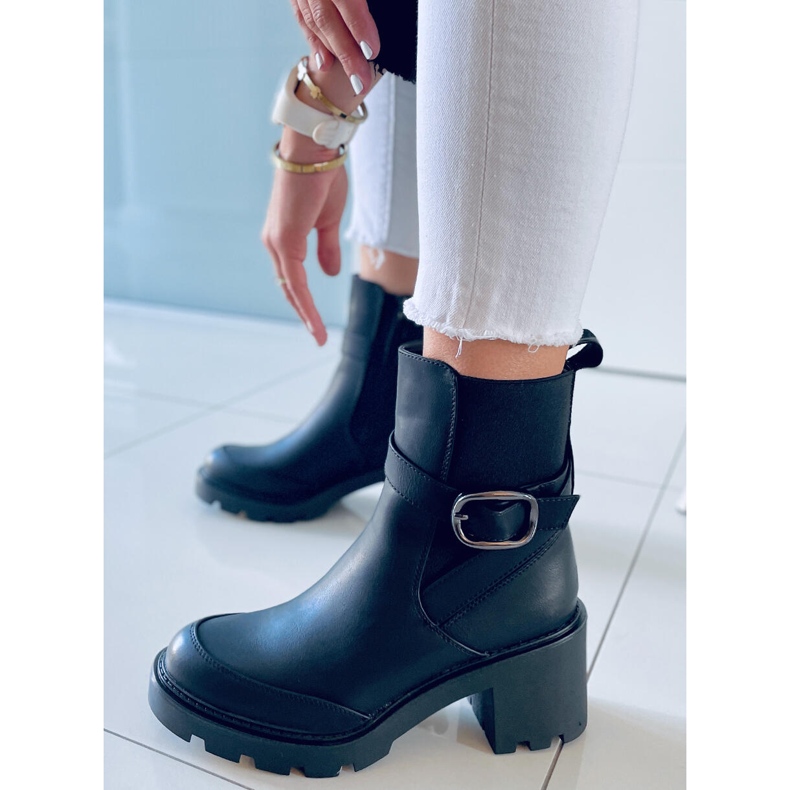 PA1 Carter Bottes noires à talons larges 2