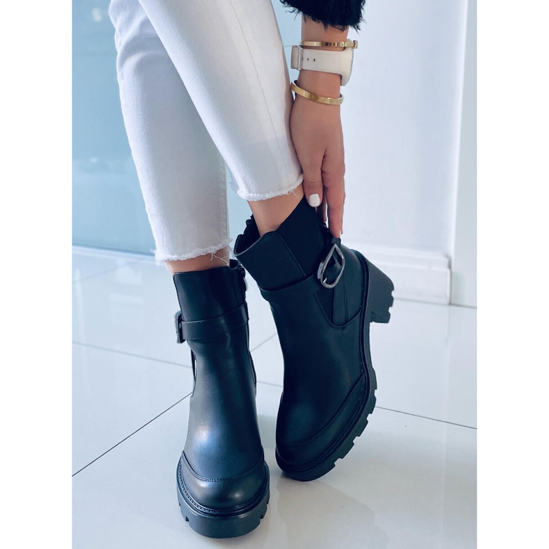 PA1 Carter Bottes noires à talons larges 1