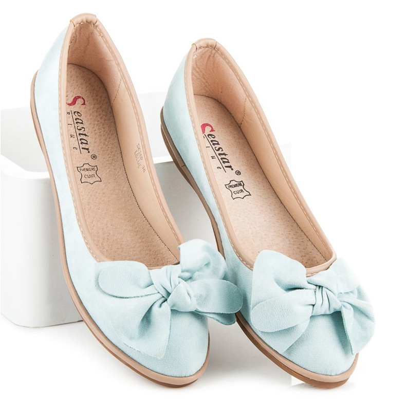 Seastar Ballerines en daim bleu 2