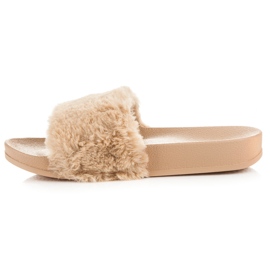 Via Giulia  Chaussons beiges avec fourrure 1