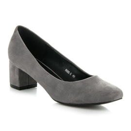 Vices New Collection Escarpins classiques en daim gris 1