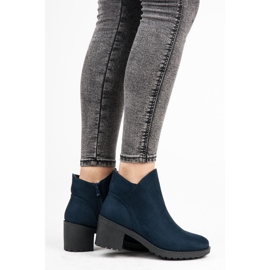 Vices New Collection Bottines à talons en daim bleu 3