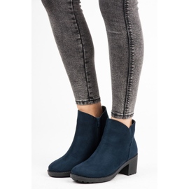Vices New Collection Bottines à talons en daim bleu 2
