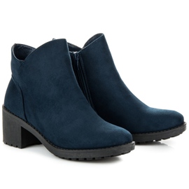 Vices New Collection Bottines à talons en daim bleu 1