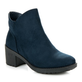 Vices New Collection Bottines à talons en daim bleu 4