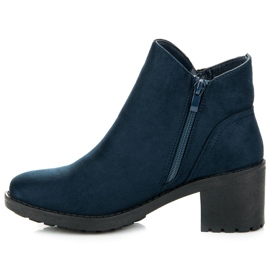 Vices New Collection Bottines à talons en daim bleu 5