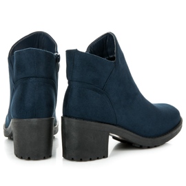 Vices New Collection Bottines à talons en daim bleu 6