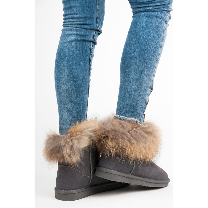 Coco Perla Mukluki en cuir gris 2 Coco Perla Mukluki en cuir gris 2