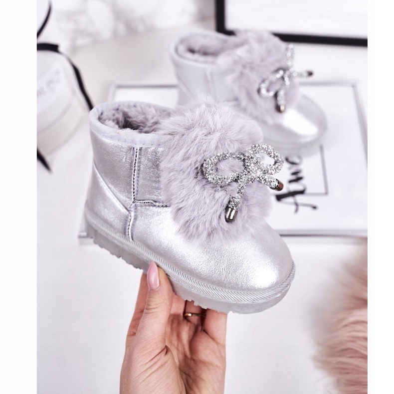 Bottes de neige pour enfants avec fourrure Silver Aurora argent 3 Bottes de neige pour enfants avec fourrure Silver Aurora argent 3