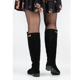 Olivier Boots isolés pour femmes en cuir à la mode noir noir 2