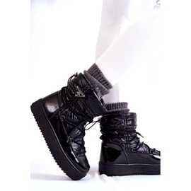 PM1 Bottes de neige à lacets à la mode pour femmes en noir Carrios le noir 6
