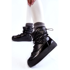 PM1 Bottes de neige à lacets à la mode pour femmes en noir Carrios le noir 2