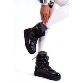 PM1 Bottes de neige à lacets à la mode pour femmes en noir Carrios le noir 4