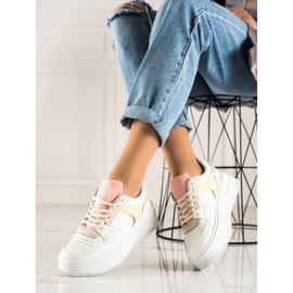 TRENDI Baskets colorées à la mode blanche multicolore 2