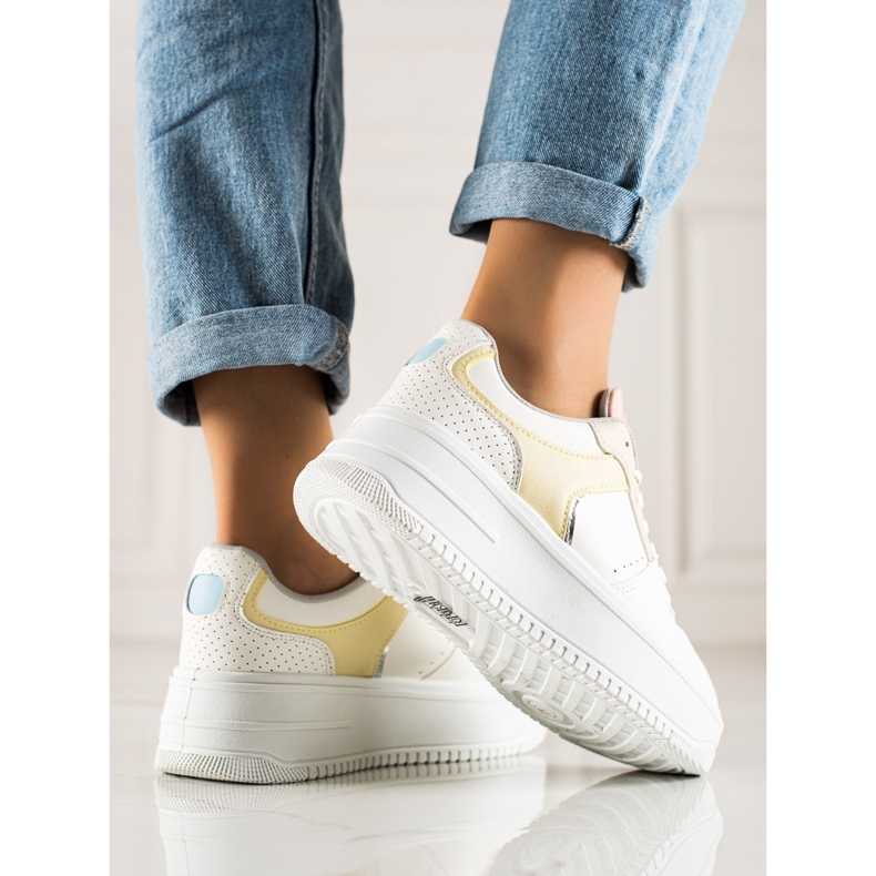 TRENDI Baskets colorées à la mode blanche multicolore 1