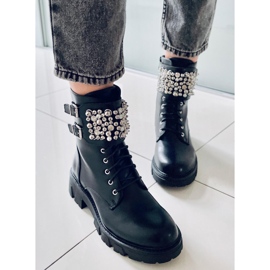 PA1 Bottines à perles noires Vance le noir 2