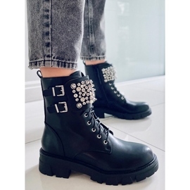 PA1 Bottines à perles noires Vance le noir 1