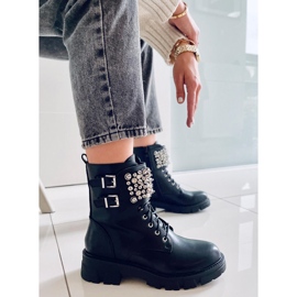 PA1 Bottines à perles noires Vance le noir 5