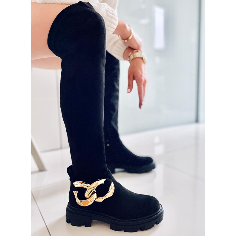 PA1 Bottes en daim noires Wanted le noir 2