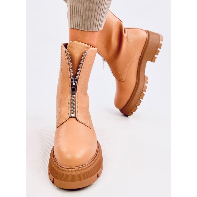 Bottes militaires Laura Camel beige 2