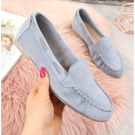 Mocassins femme en daim bleu Sergio Leone MK722 2