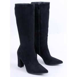 PA1 Bottes à talons en daim noir Farrah le noir 1