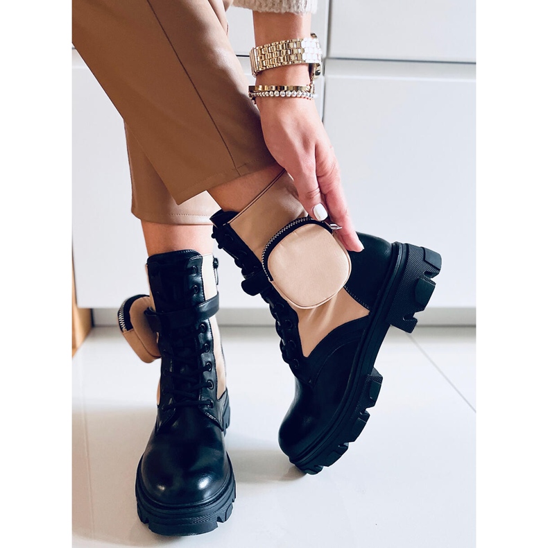 Bottines à lacets Victor Beige 1