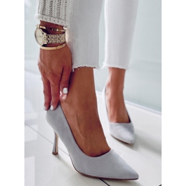 PA1 Escarpins femme en daim Giorgia Grey gris 4