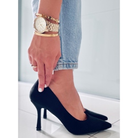PA1 Escarpins femme en daim Giorgia Black le noir 4