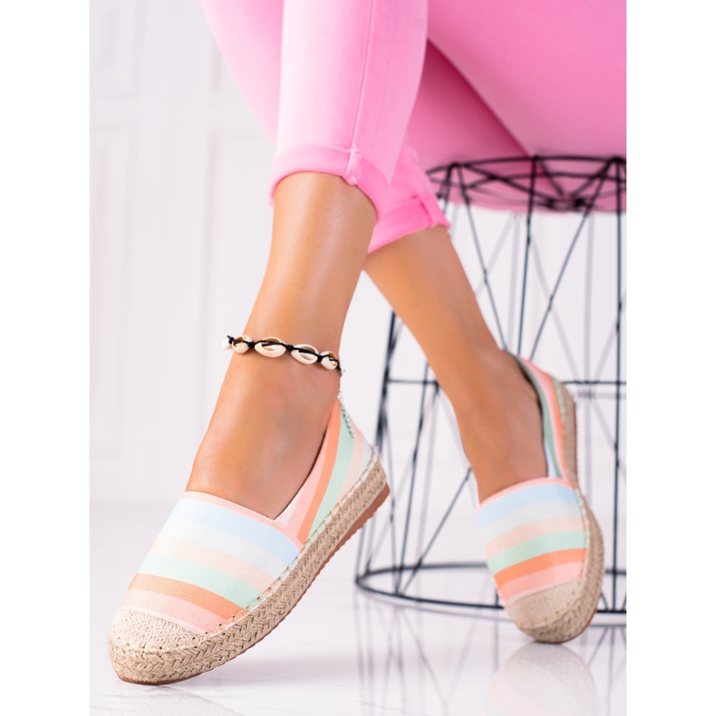 SHELOVET Espadrilles colorées rose multicolore 2