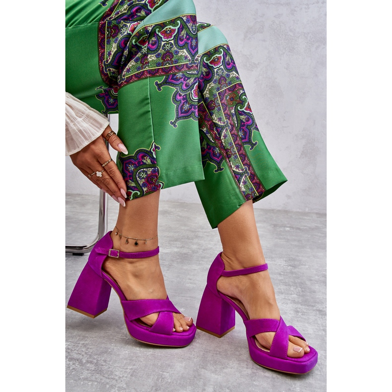 Lewski Shoes Sandales à talons hauts en daim pour femmes Leski Shoes 3221 Fuchsia rose 2 Lewski Shoes Sandales à talons hauts en daim pour femmes Leski Shoes 3221 Fuchsia rose 2