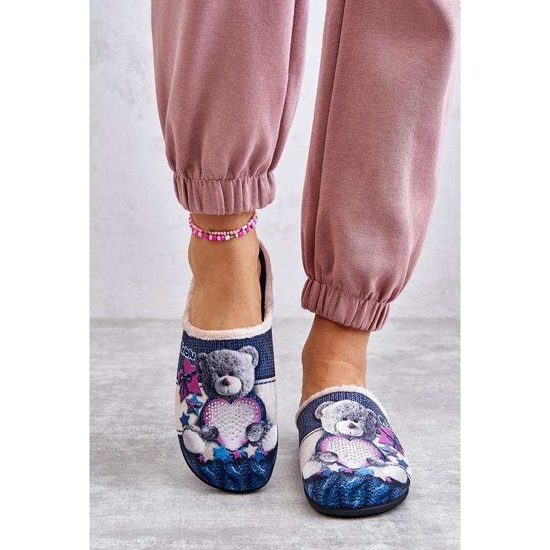 BEFADO S.A. Chaussons Befado Teddy Bear Avec Coeur 155D210 Bleu Marine 1