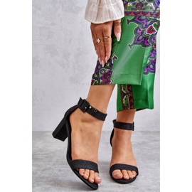 Sandales à Talons Brillants Noir Maxim 2