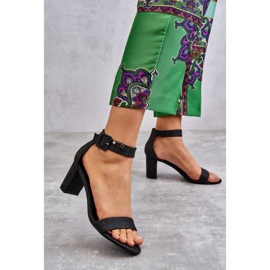 Sandales à Talons Brillants Noir Maxim 1