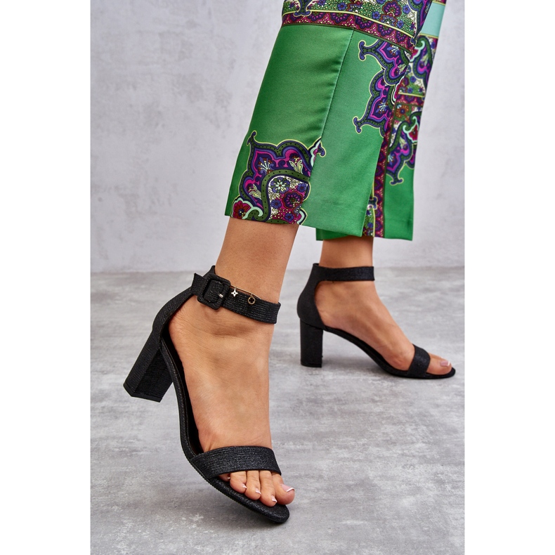 Sandales à Talons Brillants Noir Maxim le noir 1