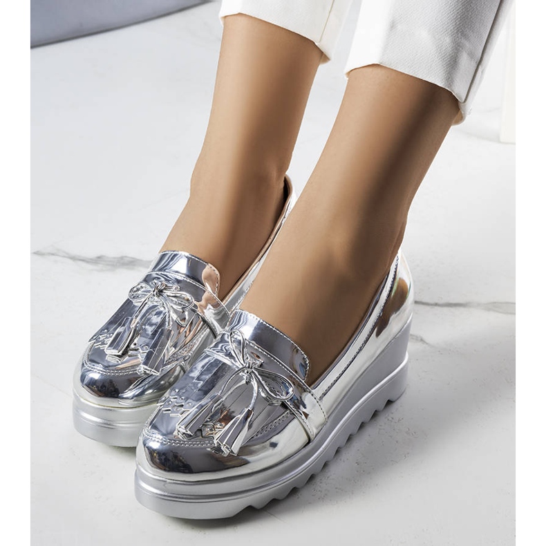 BM Chaussures compensées argentées Cleo 1