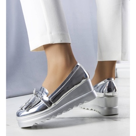 BM Chaussures compensées argentées Cleo 2