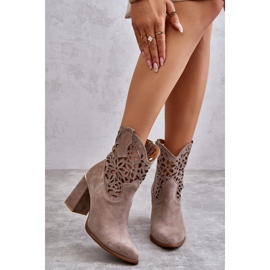 Lewski Shoes Bottines Daim Ajourées Leewski Shoes 3264 Marron clair brun 1