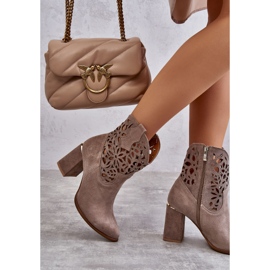 Lewski Shoes Bottines Daim Ajourées Leewski Shoes 3264 Marron clair brun 3