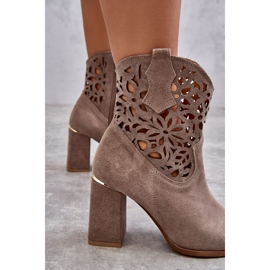 Lewski Shoes Bottines Daim Ajourées Leewski Shoes 3264 Marron clair brun 5