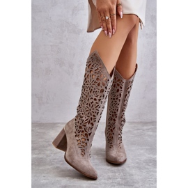 Lewski Shoes Bottes Daim Ajourées Leski Shoes 3234 Cappuccino multicolore 8