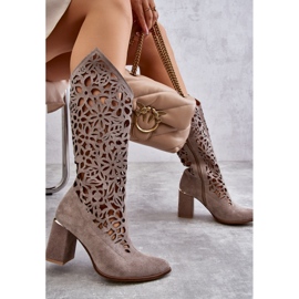 Lewski Shoes Bottes Daim Ajourées Leski Shoes 3234 Cappuccino multicolore 7